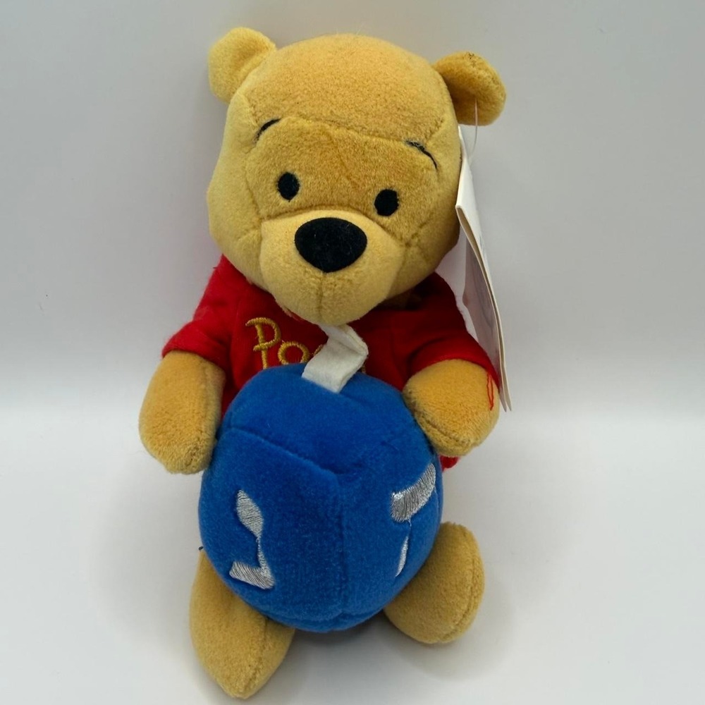 Disney Store Winnie The Pooh Hanukkah Plush Dreidel Mini Bean Bag NWT 8"